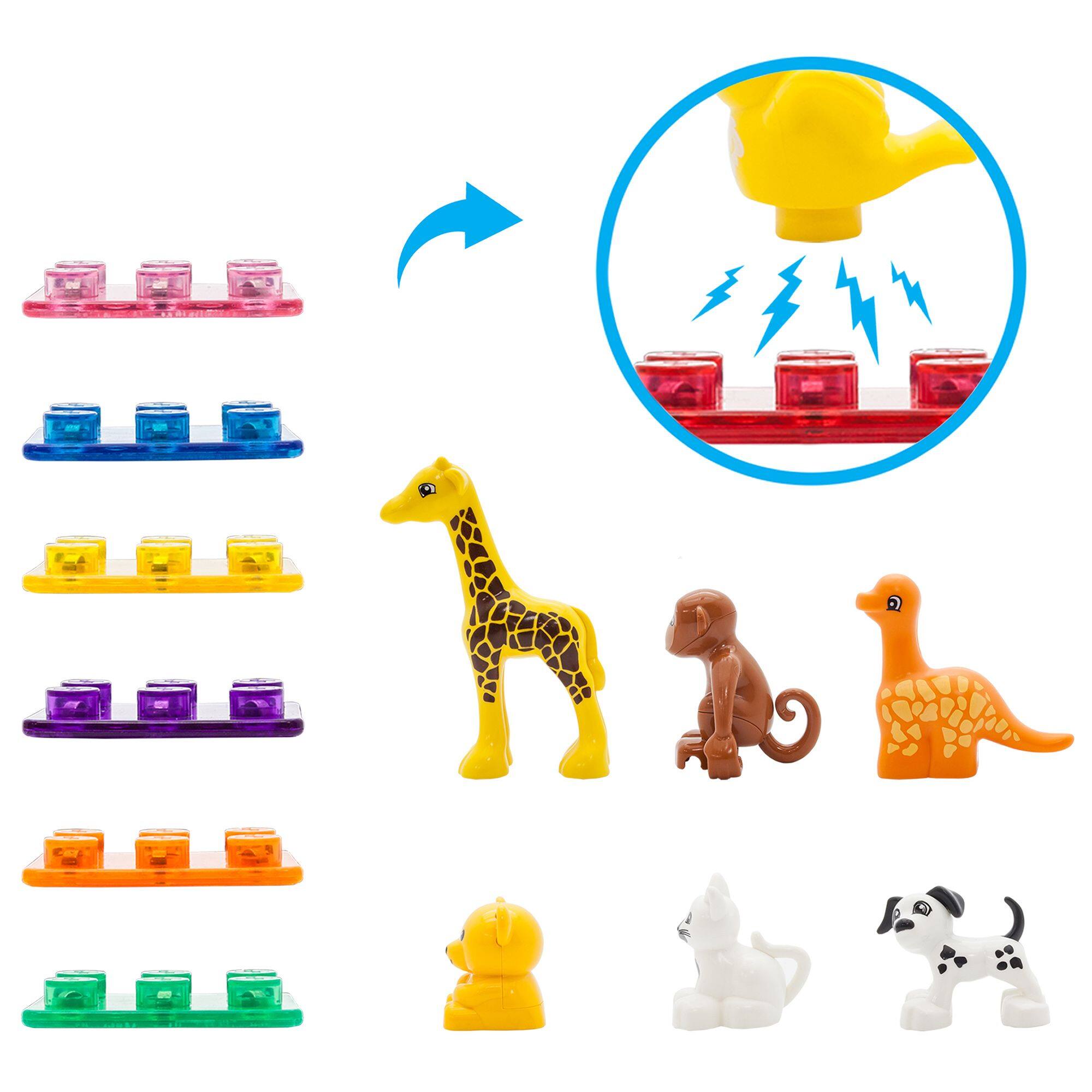 Alt View 5. PicassoTiles - PicassoTiles 7 PC Animal Character Set, Magnetic Tiles & Brick Block Compatible, Magnet for Kids 3+.