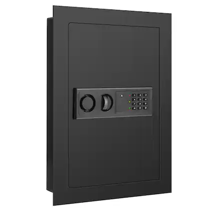 Front. Costway - Costway 0.8CF Digital Flat Recessed Wall Safe Home Security Lock Gun Cash Box Locking - Black.