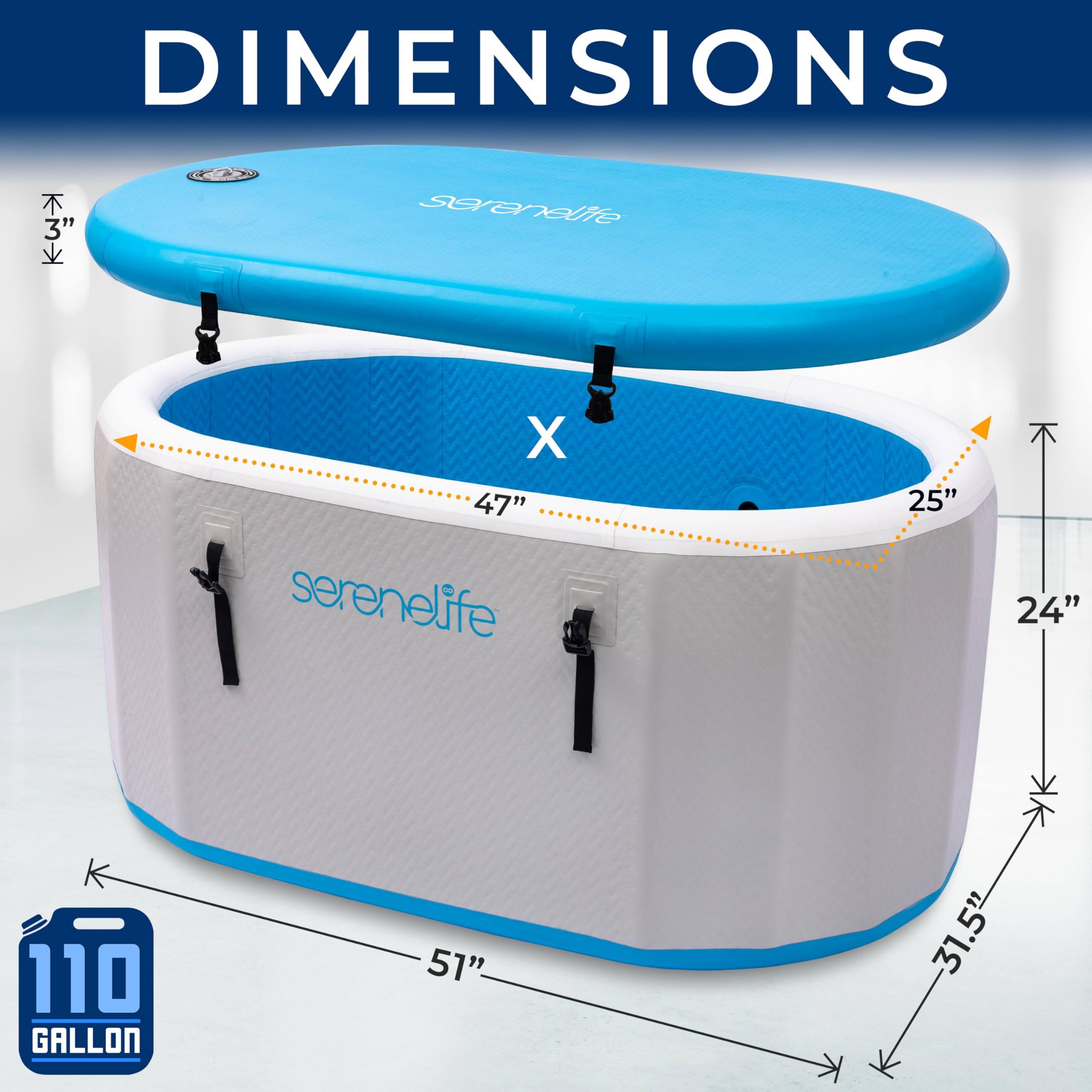 DIMENSIONS  
saranetlite ete X 47" serenelife 25" 24" 110 GALLON 51" K 31.5"