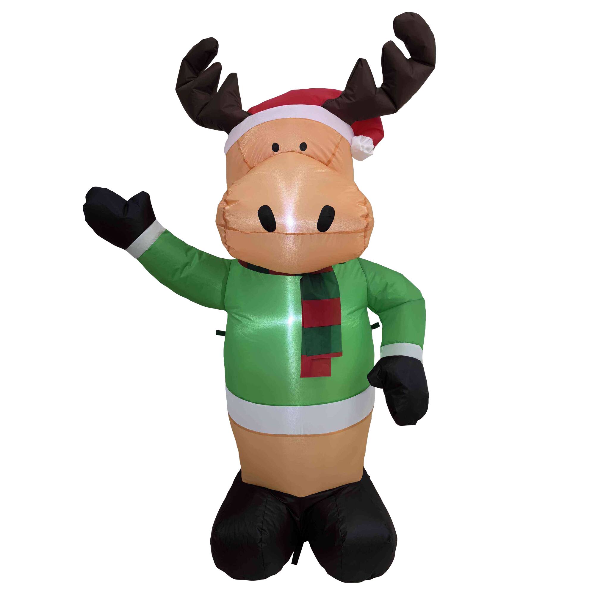 Alt View 1. Northlight - Lighted Inflatable Moose Outdoor Christmas Decoration - 4.25' - Brown.