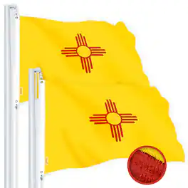 G128 - New Mexico State Flag 3 x 5 ft Embroidered 220 GSM Spun Polyester 2-Pack - Assorted Colors