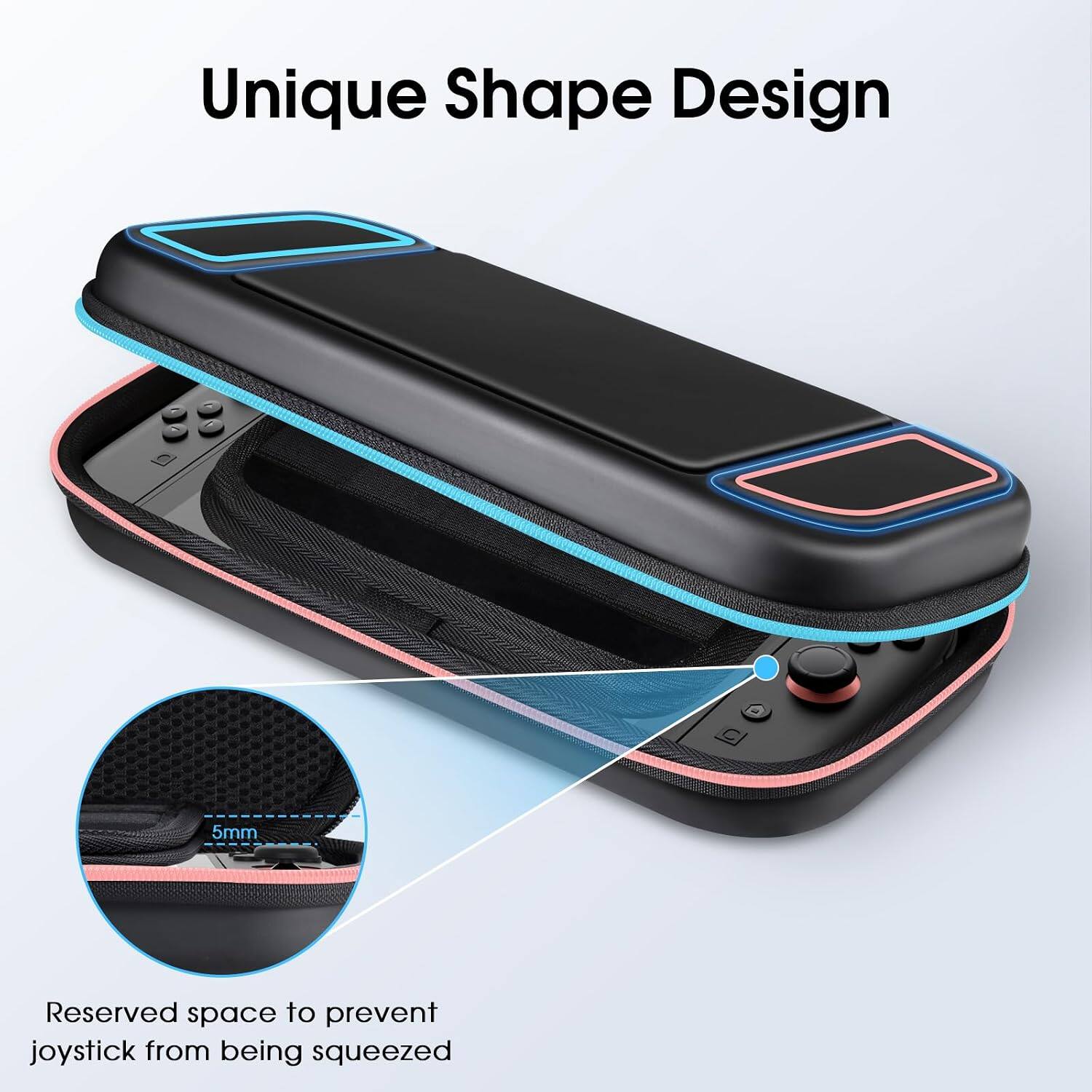 Unique Shape Design

5mm

Reserved space to prevent joystick from being squeezed