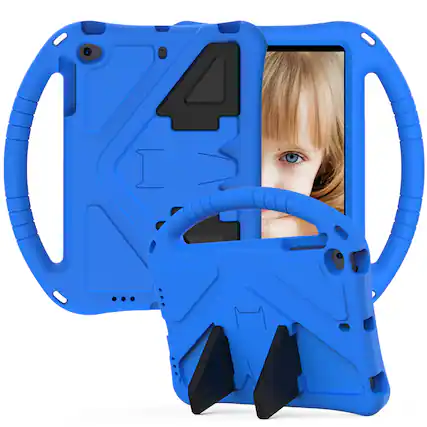 Front. Dteck - Rugged EVA Case for iPad Mini 5/4/3/2/1 (7.9"), Shockproof Kickstand Handle Protective Lightweight Cover - Blue.