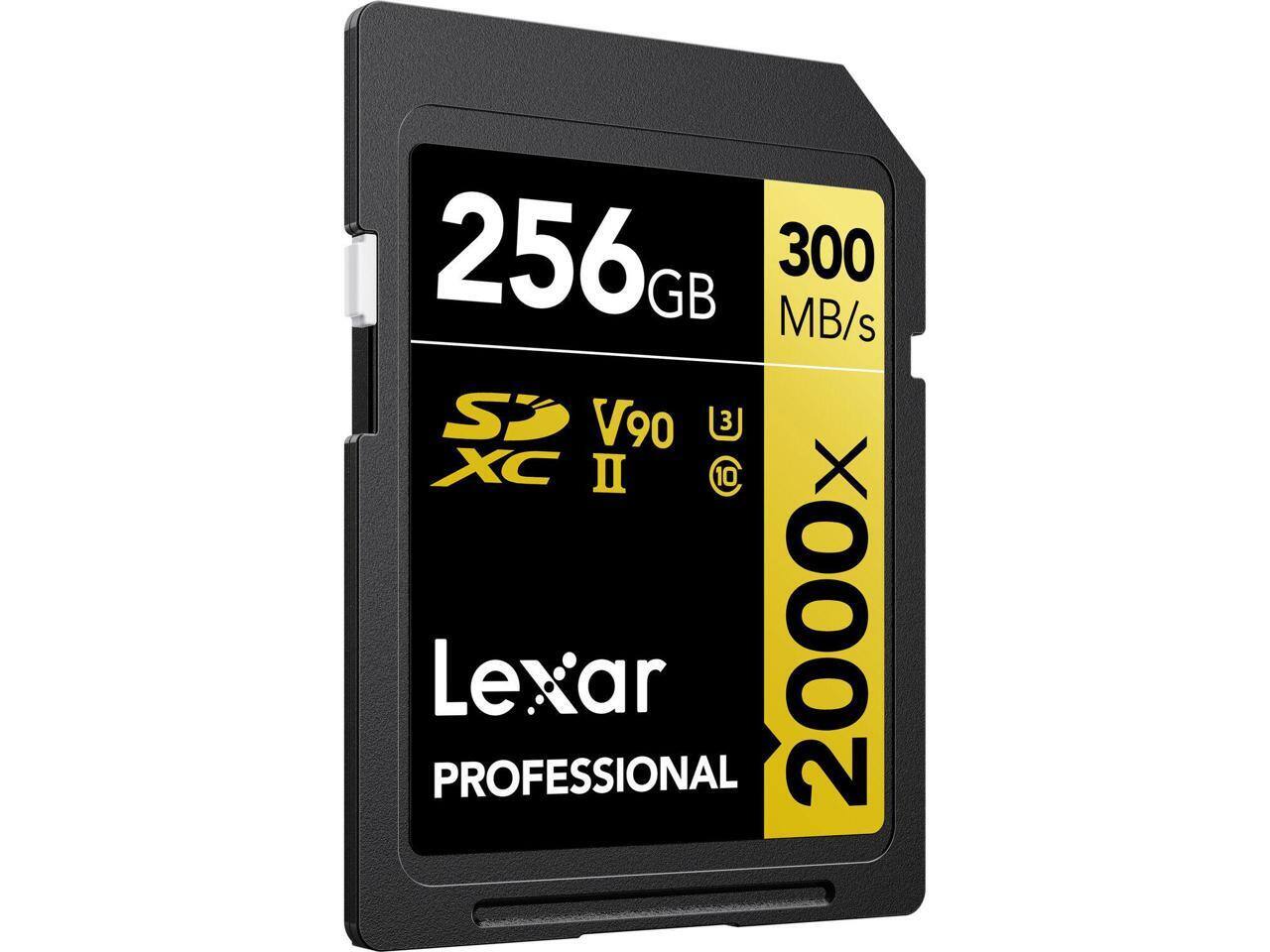256GB 300 MB/s SD V90 XC II 10 X PROFESSIONAL Lexar 2000