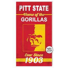 Jardine - Pittsburg State Gorillas 11" x 20" Indoor/Outdoor Home Of The Sign - Red