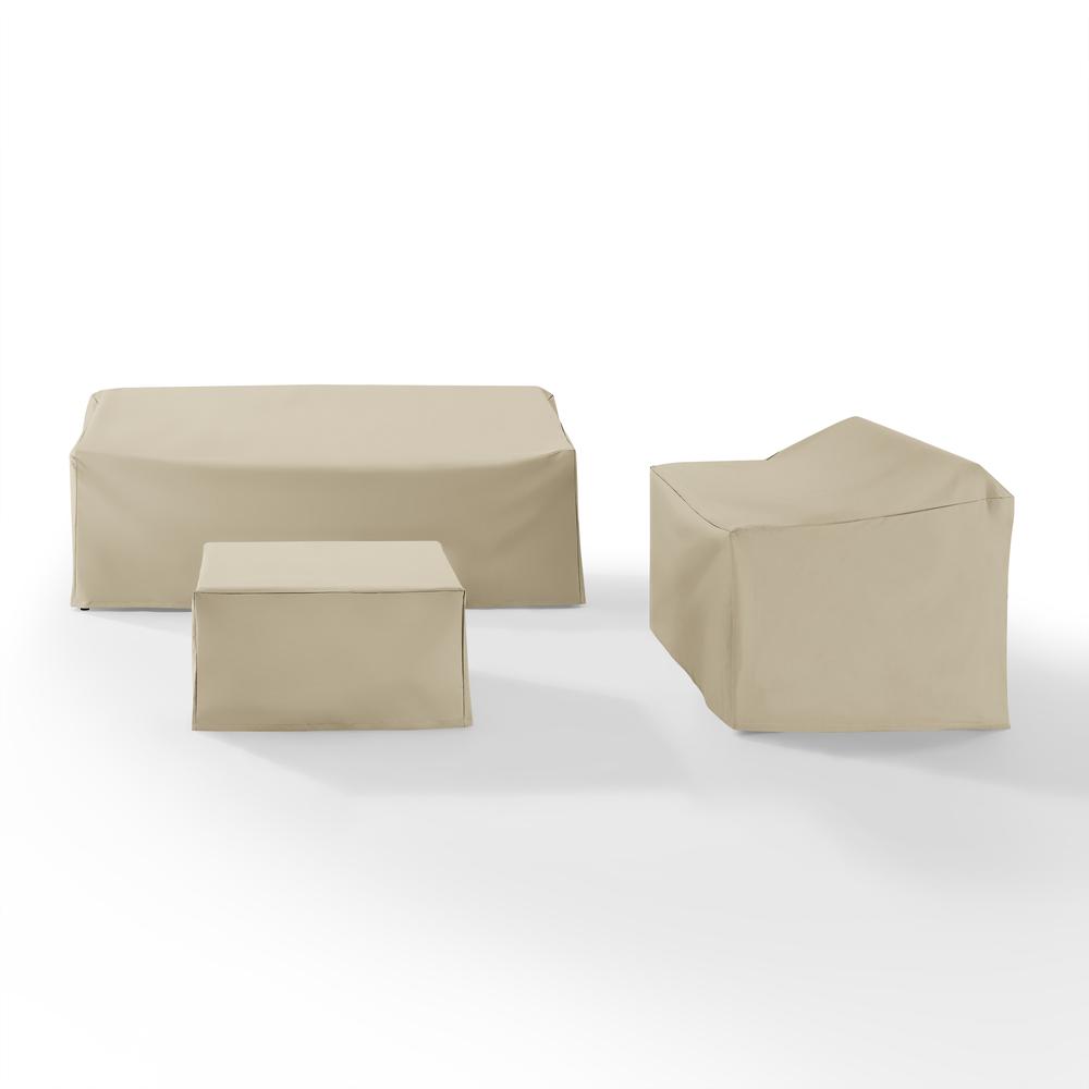 Left. Crosley Furniture - 3Pc Outdoor Furniture Cover Set - Tan.