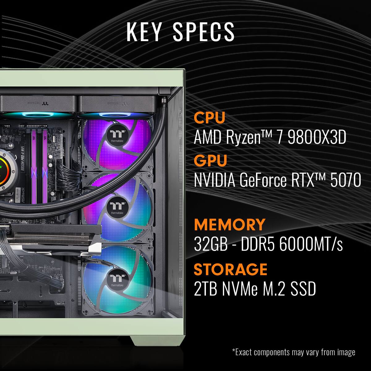 Thermaltake LCGS View 9870M 380 Gaming Desktop AMD Ryzen 7 9800X3D