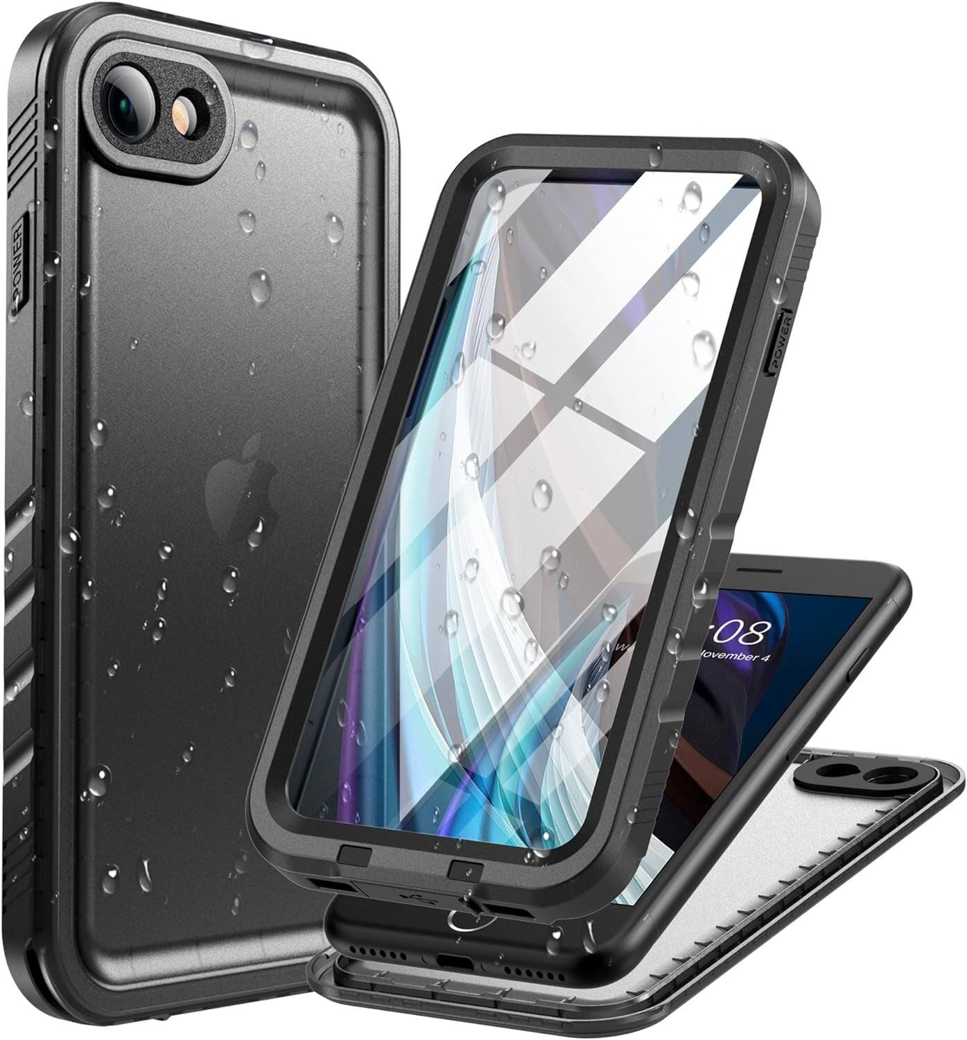 Entronix - IP68 Waterproof Case for iPhone 8/7/SE - Ultimate Protection for Your Device - Clear