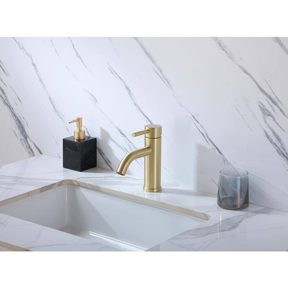 Alt View 9. Elegant Kitchen and Bath - Victor Single Hole Single Handle Bathroom Faucet in Brushed Gold - Brushed Gold.