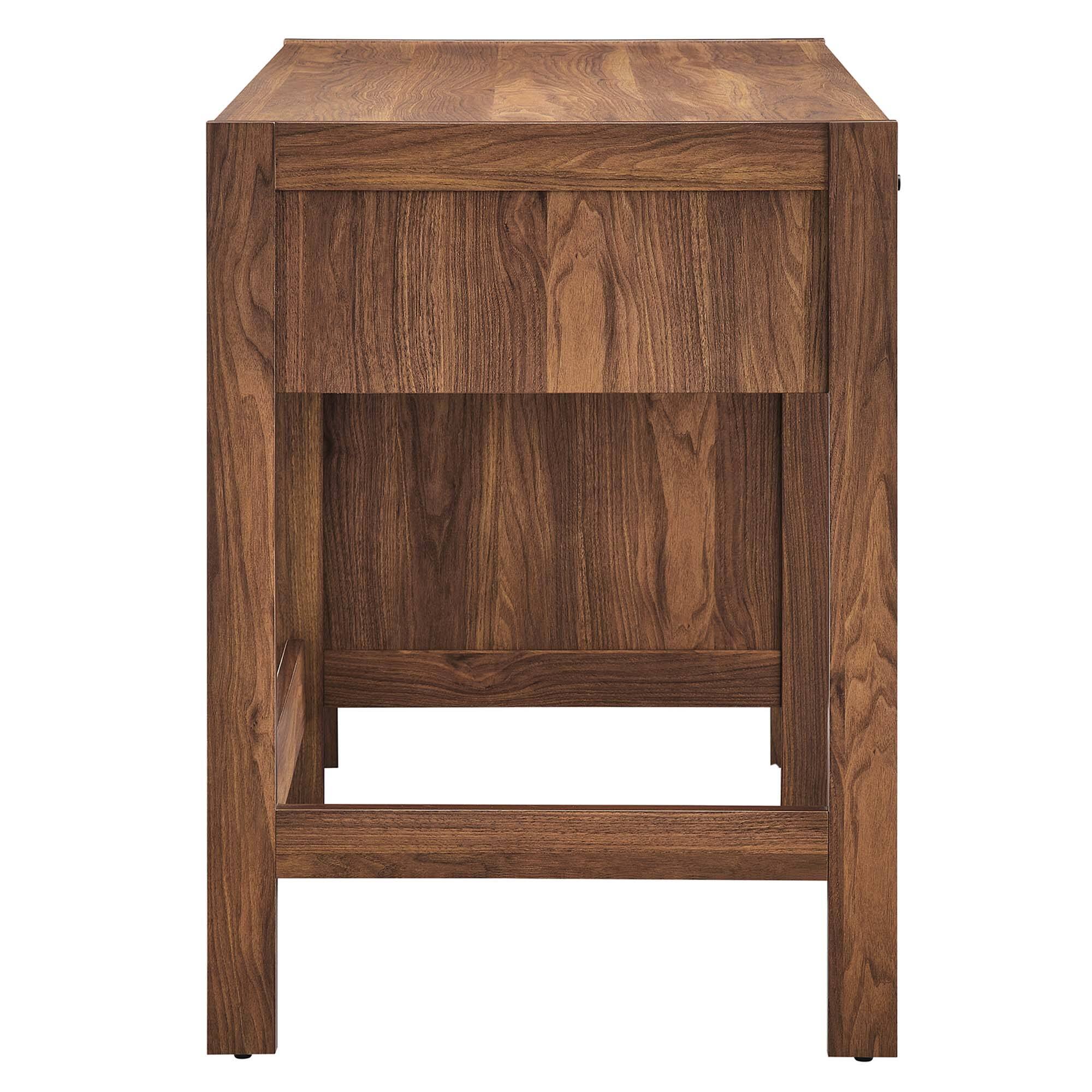 Alt View 2. Modway - Capri 49" Wood Grain Office Desk by Modway - Walnut.
