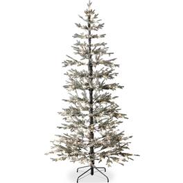 Best Choice Products - Pre-Lit Sparse Flocked Christmas Tree w/ 2-in-1 LEDs, Cordless Connection - Black