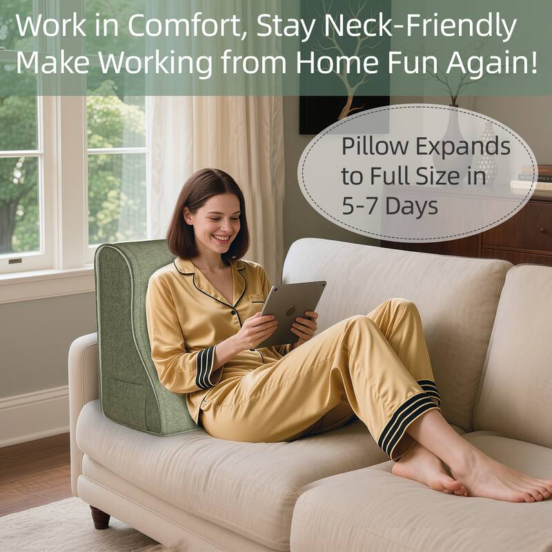 Work in Comfort, Stay Neck-Friendly. Make Working from Home Fun Again! Pillow Expands to Full Size in 5-7 Days.