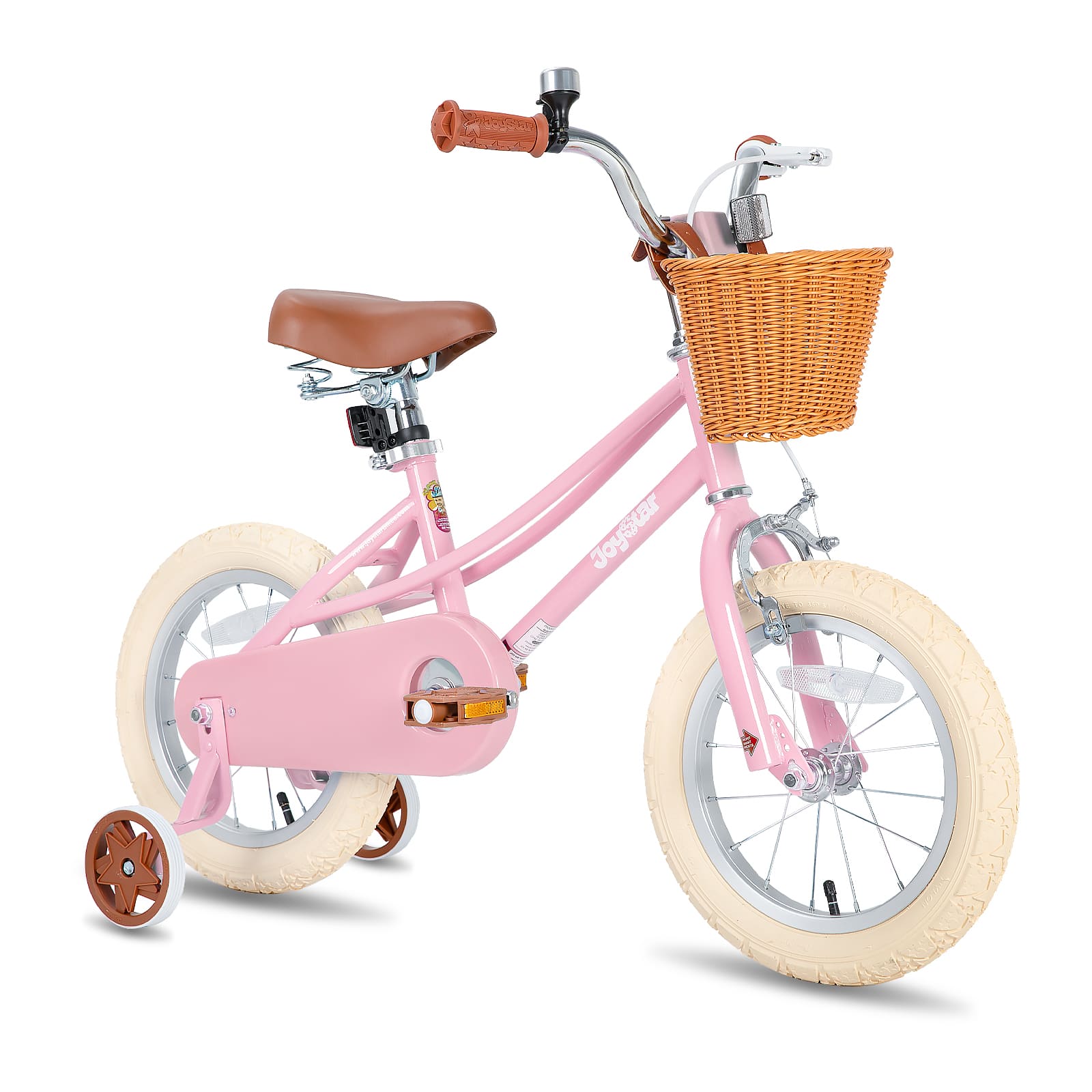 JOYSTAR - Fantasy 14 Inch Kids Bike with Training Wheels & Basket, Children's Bike for 3-5 Years Old Boys Girls - Pink
