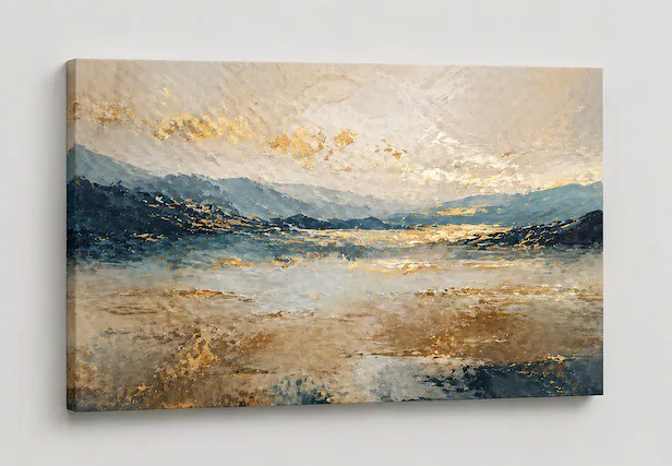 Front. FC Design - Large Canvas 24x36" Abstract Textured Art Painting Modern Rustic Wall Décor - MultiColor.