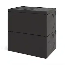 Costway - 2 PCS Insulated Food Pan Carrier, Top Load Stackable Hot Box with Built-in Handles 49QT - Black