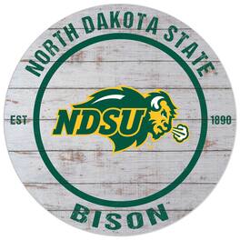 Jardine - NDSU Bison 20'' x 20'' Indoor/Outdoor Weathered Circle Sign - White