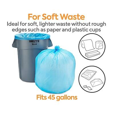 For Soft Waste  
Ideal for soft, lighter waste without rough edges such as paper and plastic cups  
Fits 45 gallons