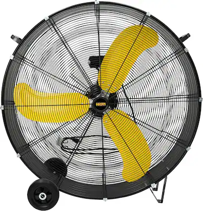 Front. Akoasm - 36" Heavy Duty Drum Fan, 18600 CFM High Velocity, 2-Speed 3/5 HP Metal Shop Fan for Warehouse, Factory, Garage.