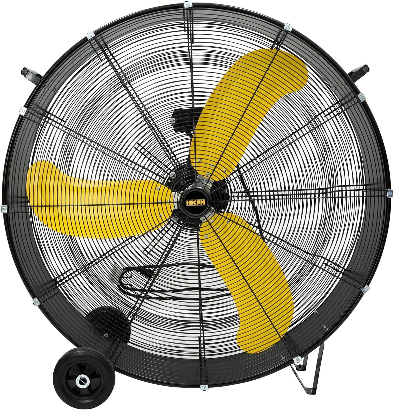 Front. Akoasm - 36" Heavy Duty Drum Fan, 18600 CFM High Velocity, 2-Speed 3/5 HP Metal Shop Fan for Warehouse, Factory, Garage.