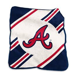 Logo Brands - Atlanta Braves 50" x 60" Raschel Stripe Throw Blanket - Multicolor