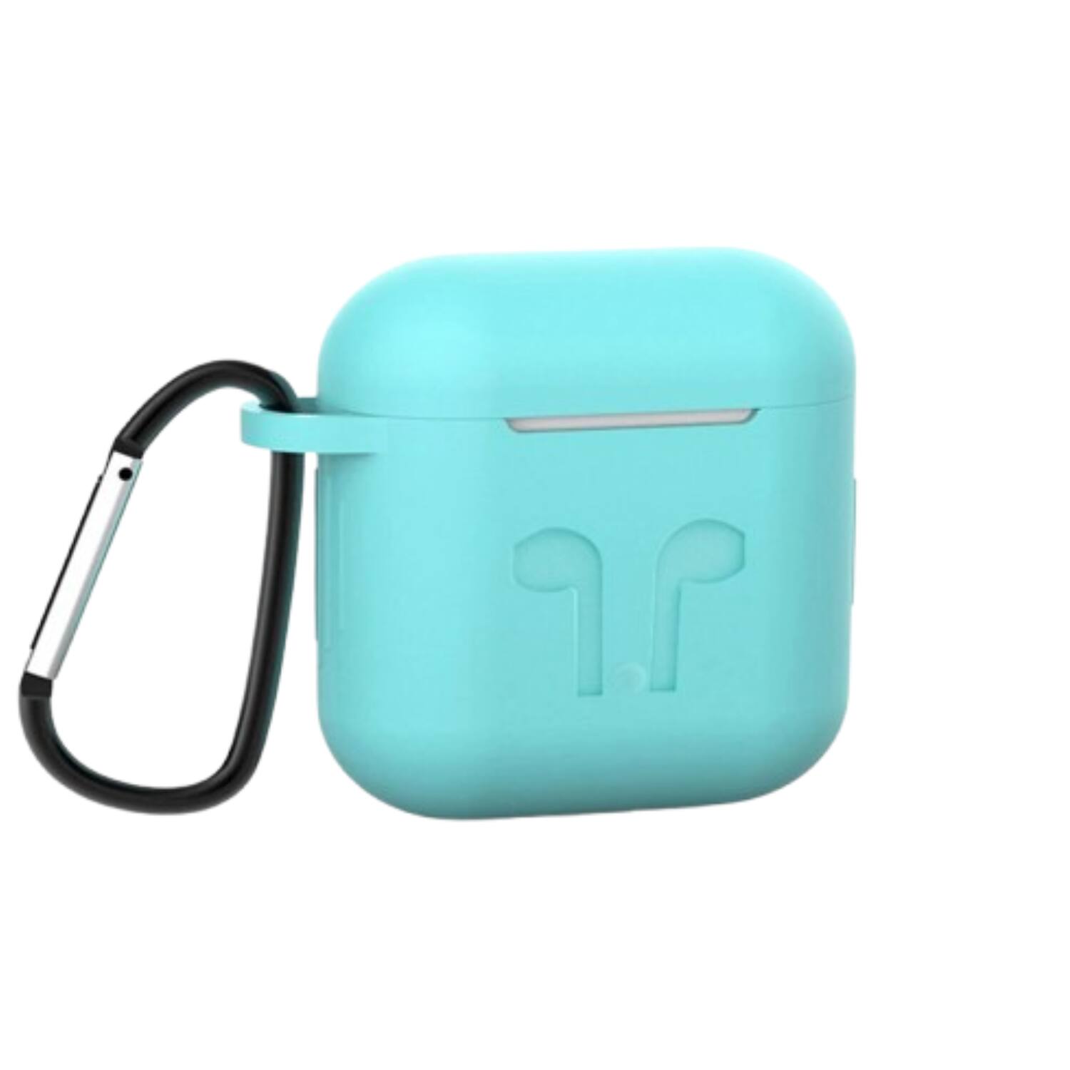 Front. Home Collection - Soft Silicone Protective Case with Keychain for Apple AirPods 4th Generation - Mint green.