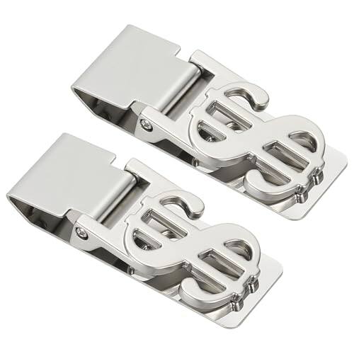 Front. Vulpecula Spade - 2 Pcs Stainless Steel Money Clip, Metal Slim Wallet Clip for Men Silver Money Holder Minimalist Front Pocket Wallet for - Silver.