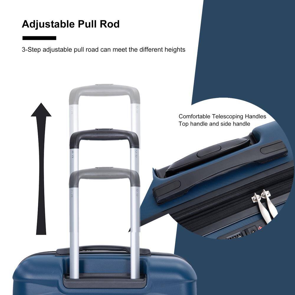 Adjustable Pull Rod  
3-Step adjustable pull rod can meet the different heights  

Comfortable Telescoping Handles  
Top handle and side handle