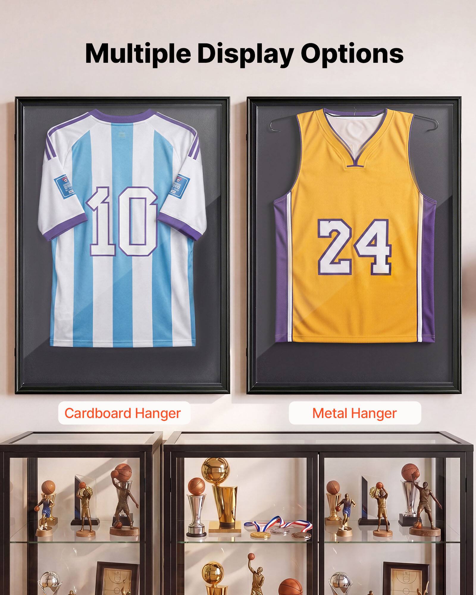 Multiple Display Options

- 10
- 24

Cardboard Hanger
Metal Hanger