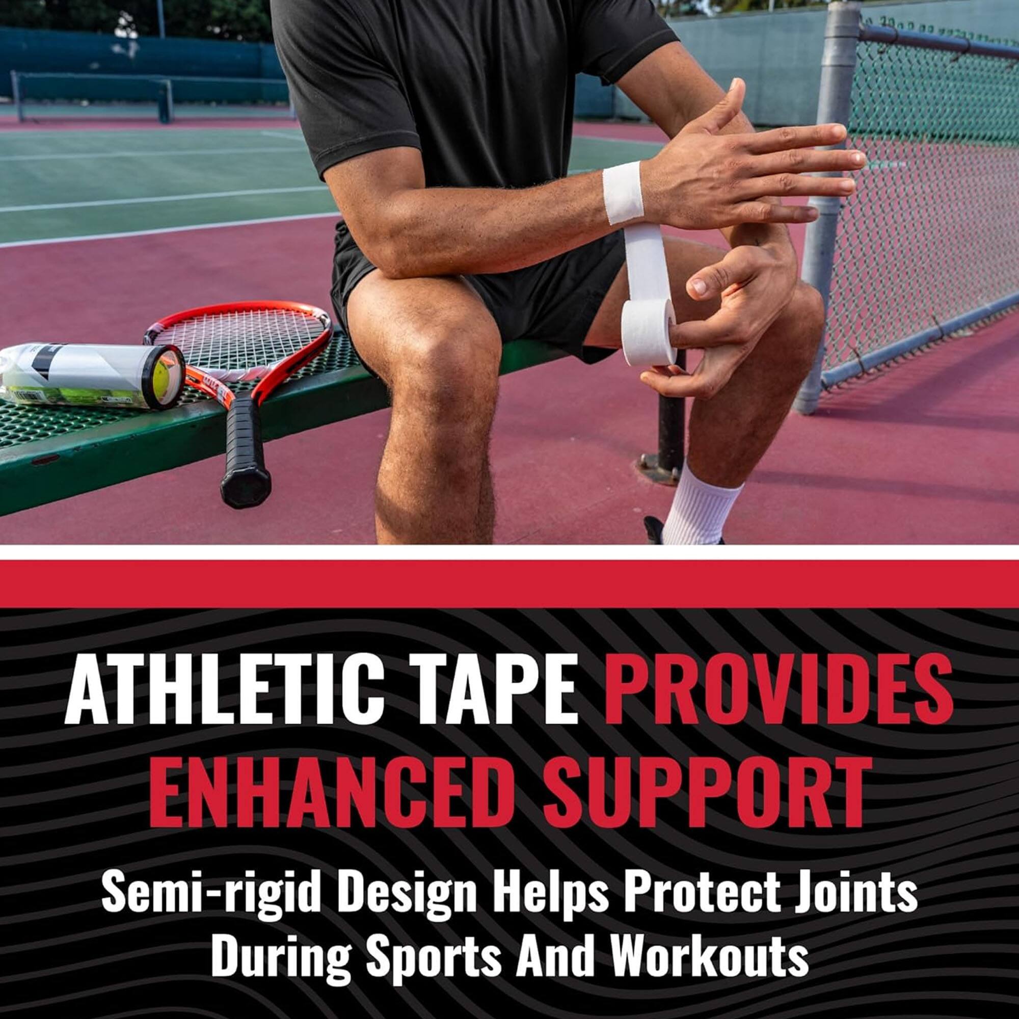ATHLETIC TAPE PROVIDES ENHANCED SUPPORT  
Semi-rigid Design Helps Protect Joints During Sports And Workouts