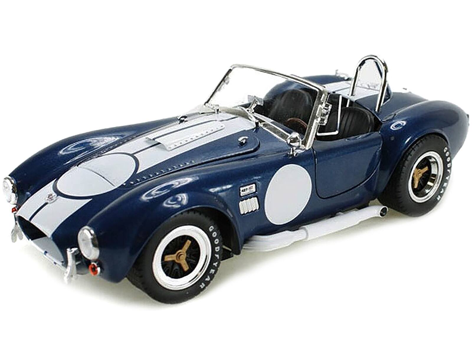 Alt View 1. Shelby Collectibles - 1965 Shelby Cobra 427 S/C Dark Blue Metallic w/White Stripes & Printed Signature on Trunk 1/18 Model Shelby Collectibles.