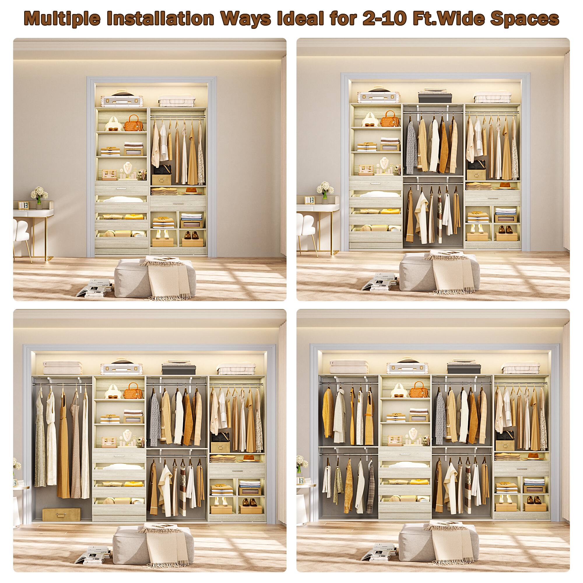 Multiple Installation Ways Ideal for 2-10 Ft. Wide Spaces