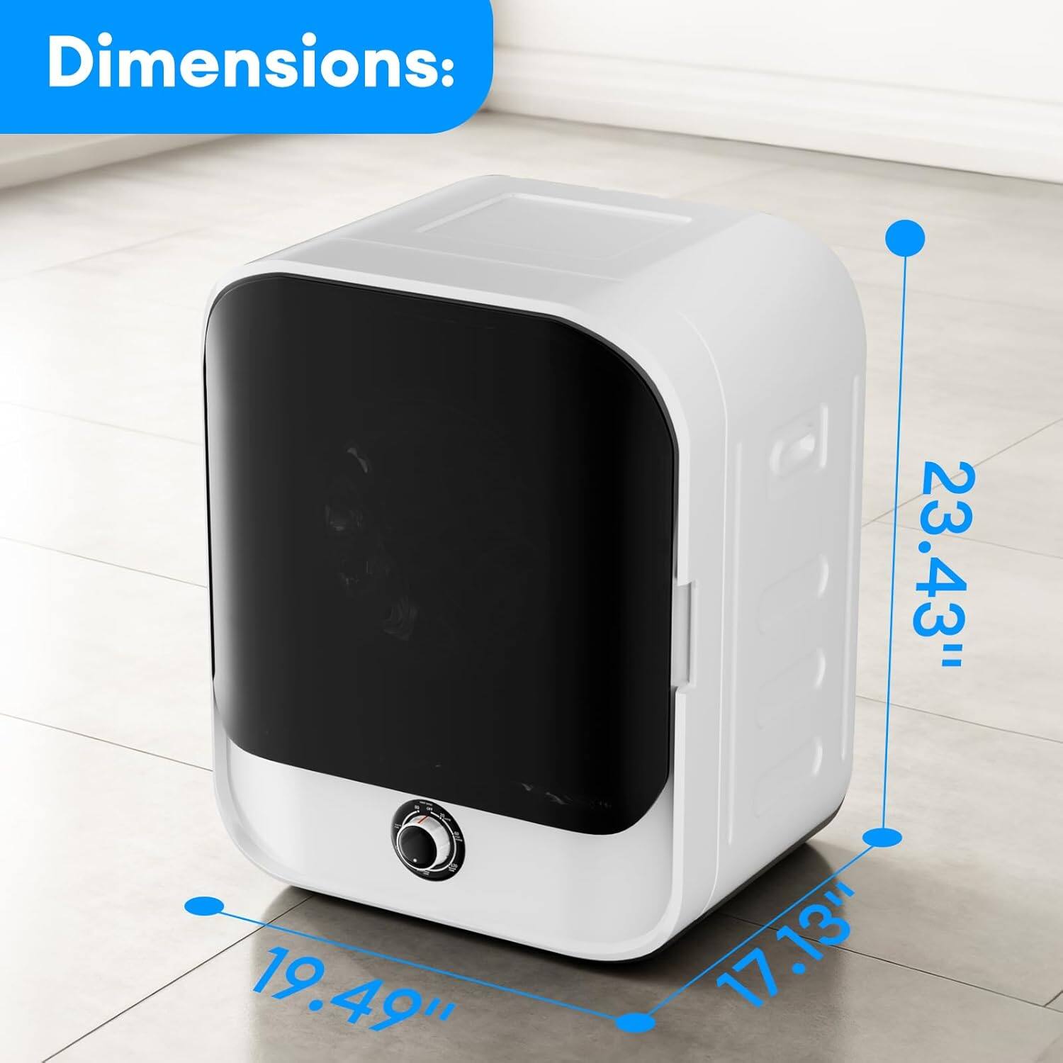 Dimensions: 23.43" x 19.49" x 17.13"