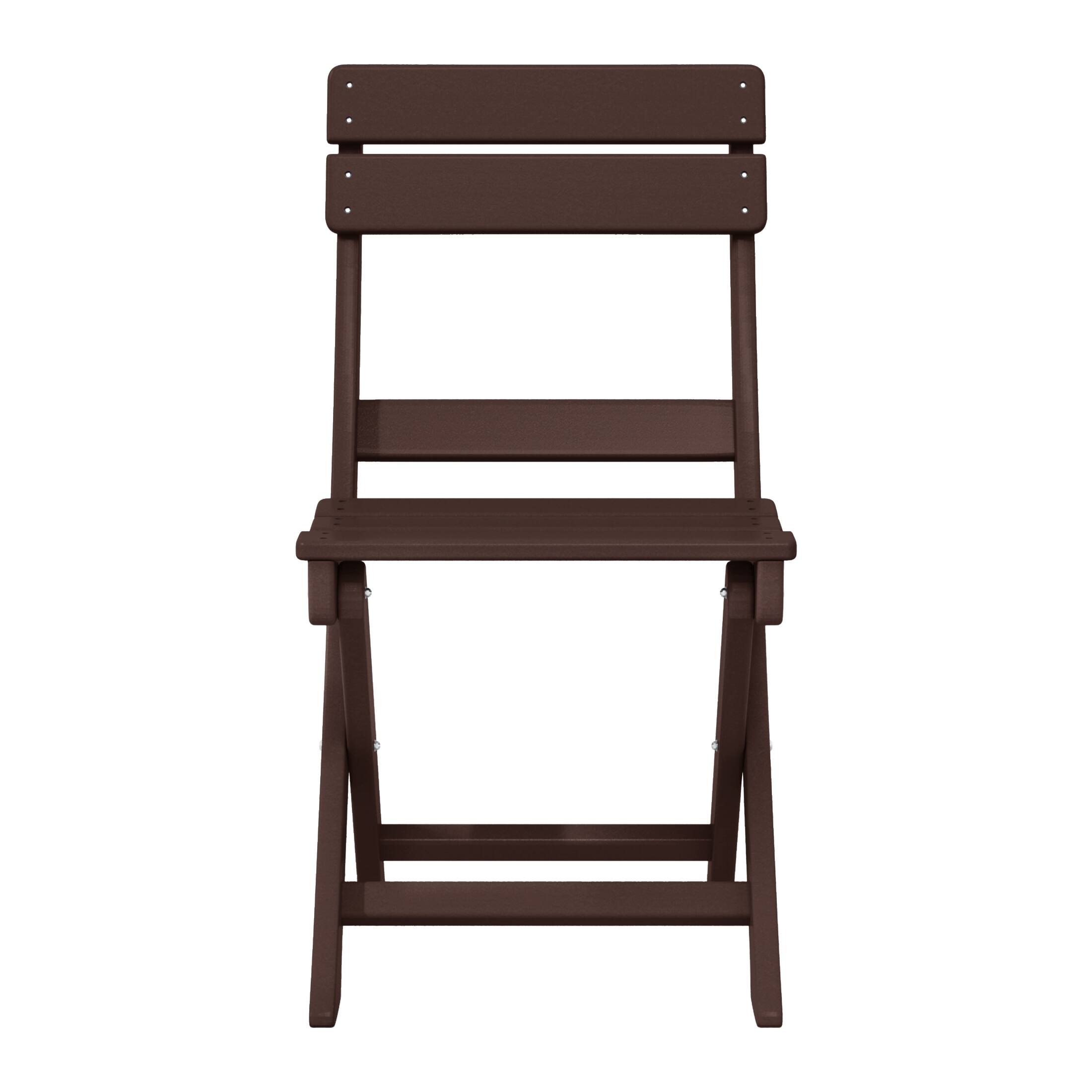 Alt View 1. WestinTrends - WestinTrends Malibu 3-Piece Outdoor HDPE Folding Patio Bistro Table and Chairs - Dark Brown.
