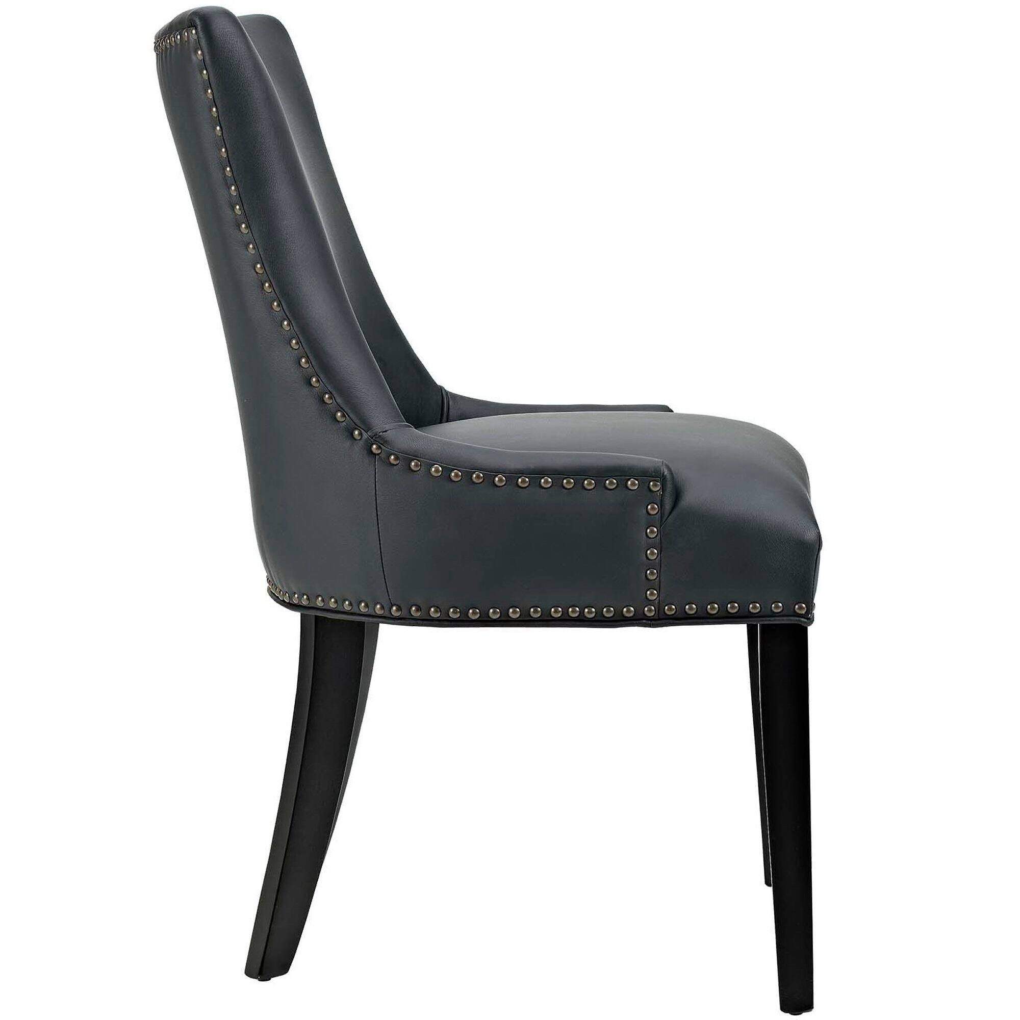 Angle. Modway - Marquis Vegan Leather Dining Chair by Modway - Black.