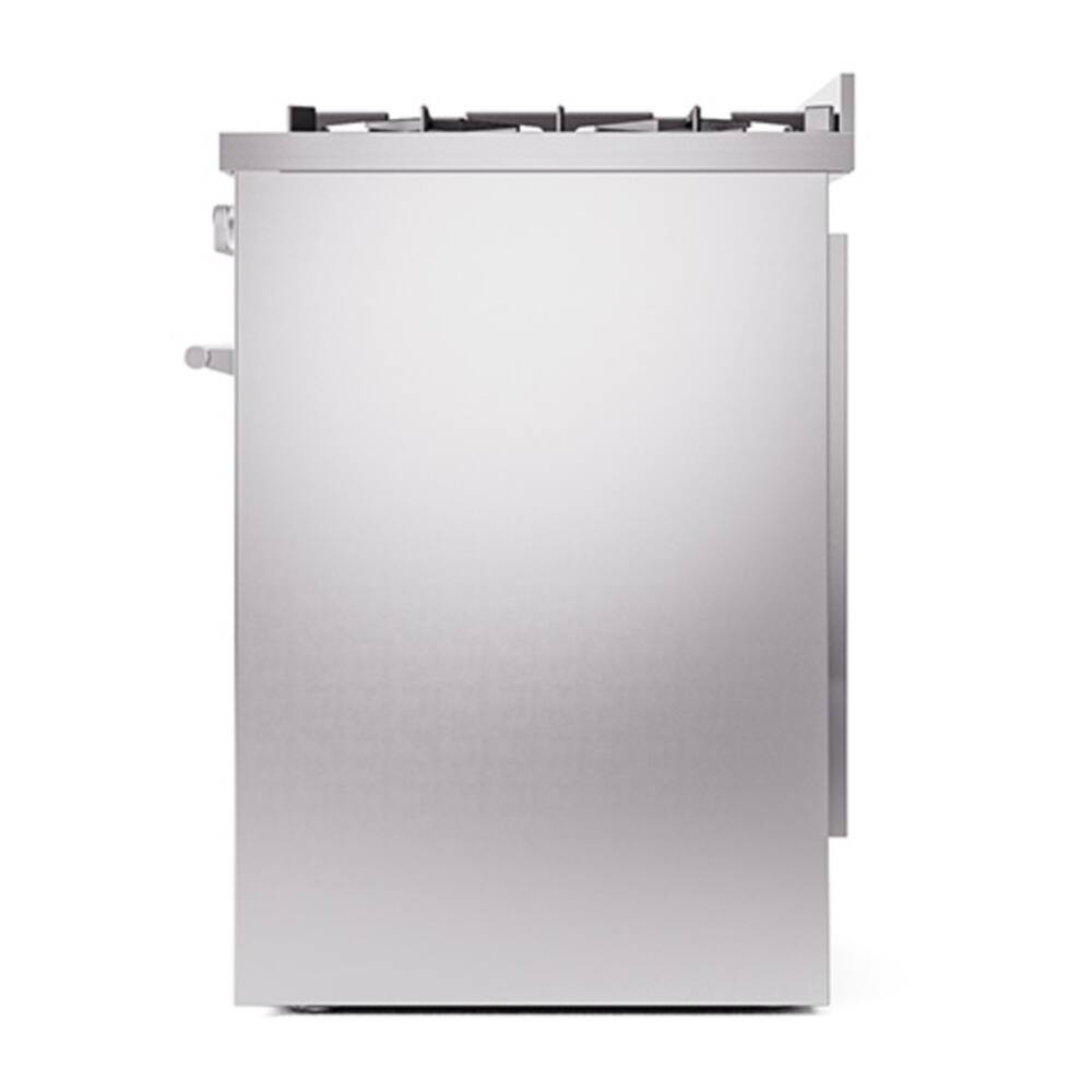 Alt View 4. ILVE - ILVE Professional Plus II Series 30 in. Dual Fuel Range with 5 Sealed Burners (Natural Gas, Satin Trim) - Stainless Steel.