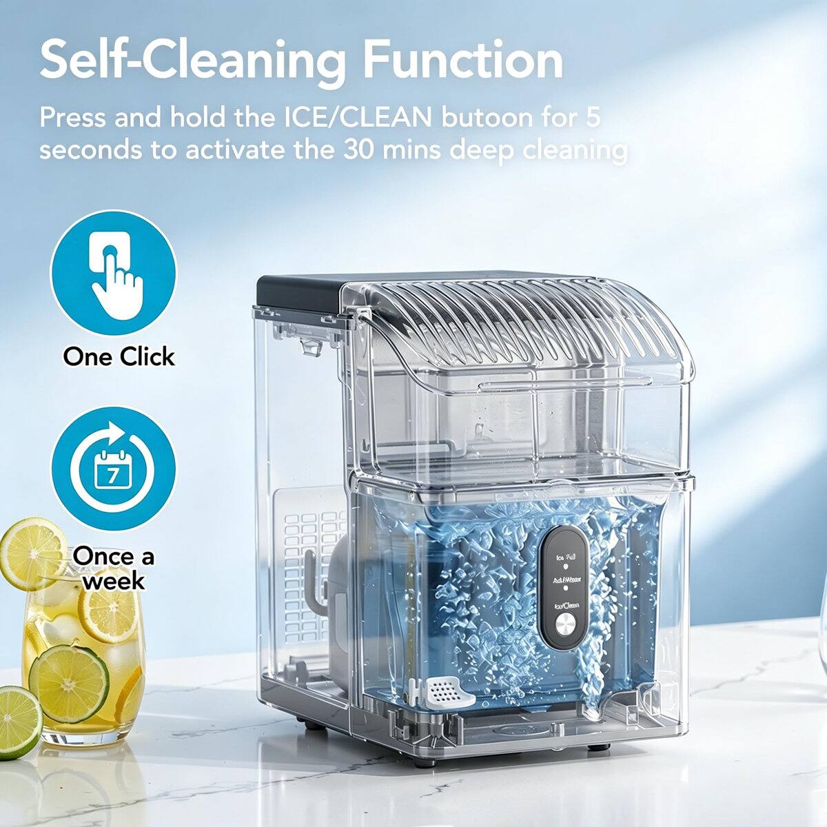Electactic 33 lb Ice Per day Portable/Countertop Nugget Ice Maker ...
