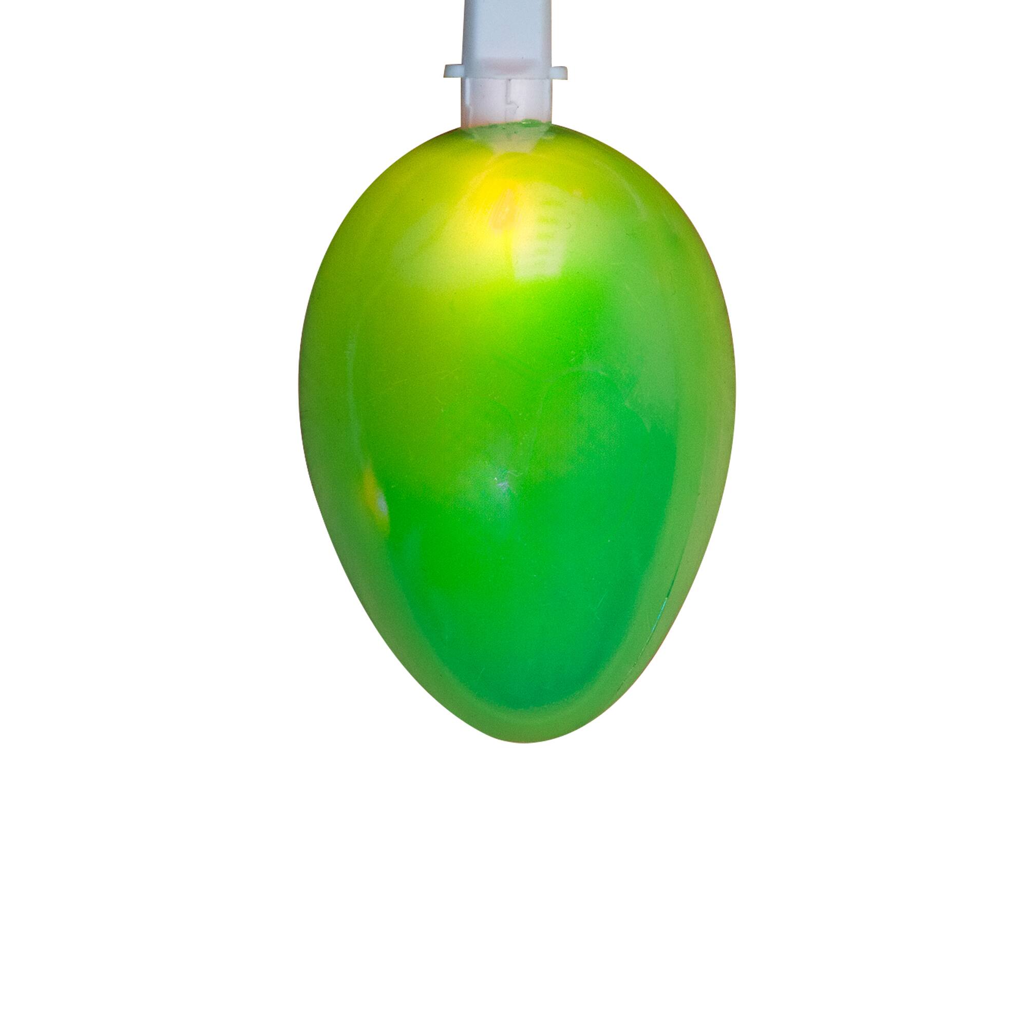 Alt View 5. Northlight - 10-Count Pearl Multi-Colored Easter Egg String Light Set, 7.25ft White Wire - Green.