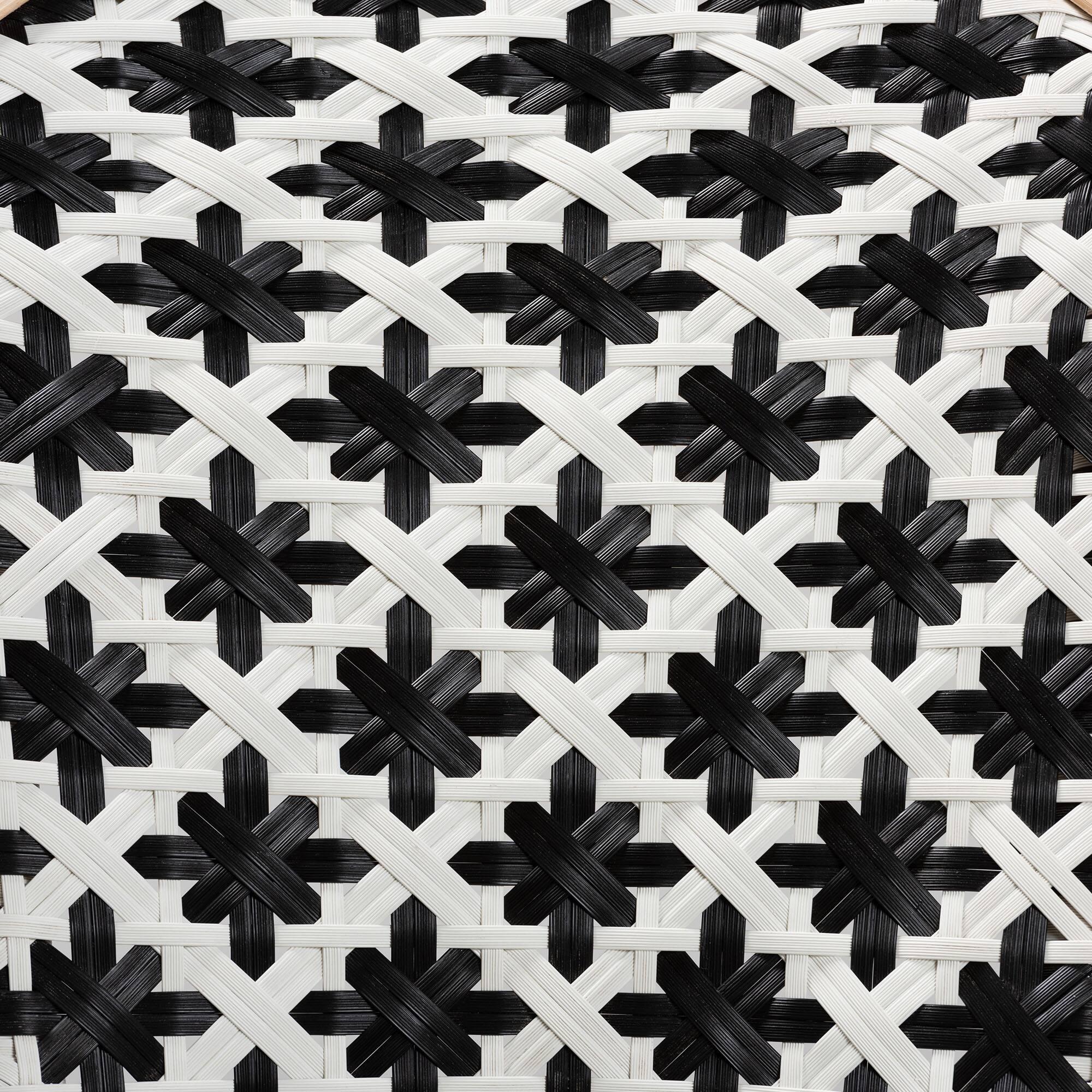 Alt View 2. bali & pari - Ambre Modern French and Weaving Natural Rattan 2-Piece Bistro Chair Set - Black/White/Natural Brown.