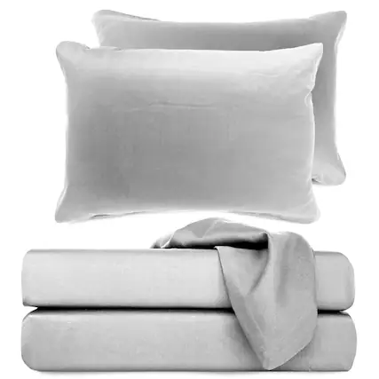 Front. BedVoyage - Sheet Set - 100% Viscose from Bamboo - Cooling & Lightweight - Grey.
