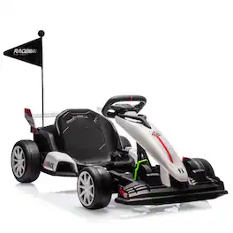 GARVEE - 27V Electric Go Kart for Kids, Electric Drift Kart Outdoor Race Car