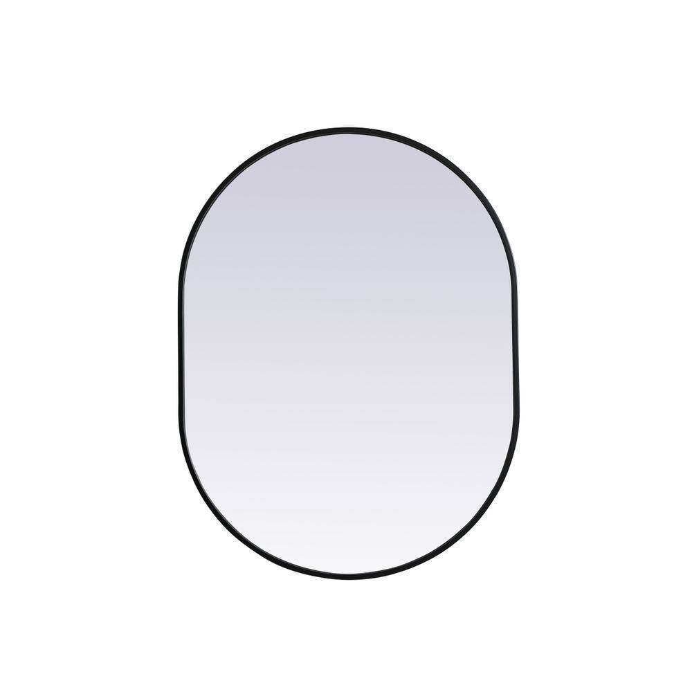 Alt View 7. Elegant Decor - Metal Frame Oval Mirror 27x36 Inch in Black - Black.