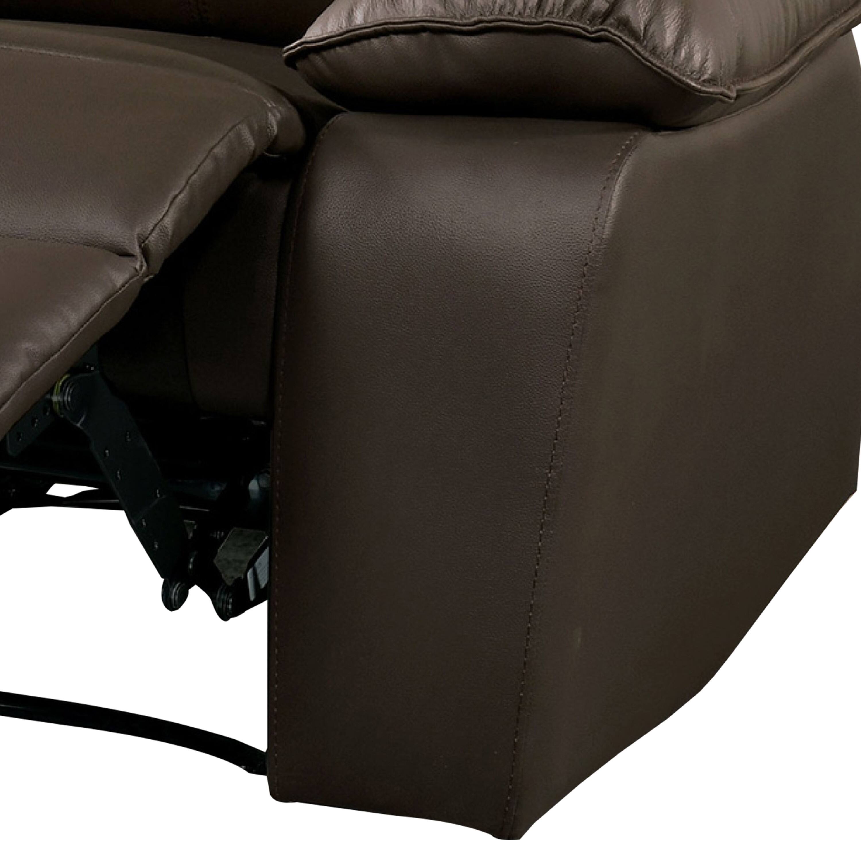Alt View 3. Manhattan Lane - Ozy Manual Recliner Chair, Pillow Top Arms - Dark Brown, Black.