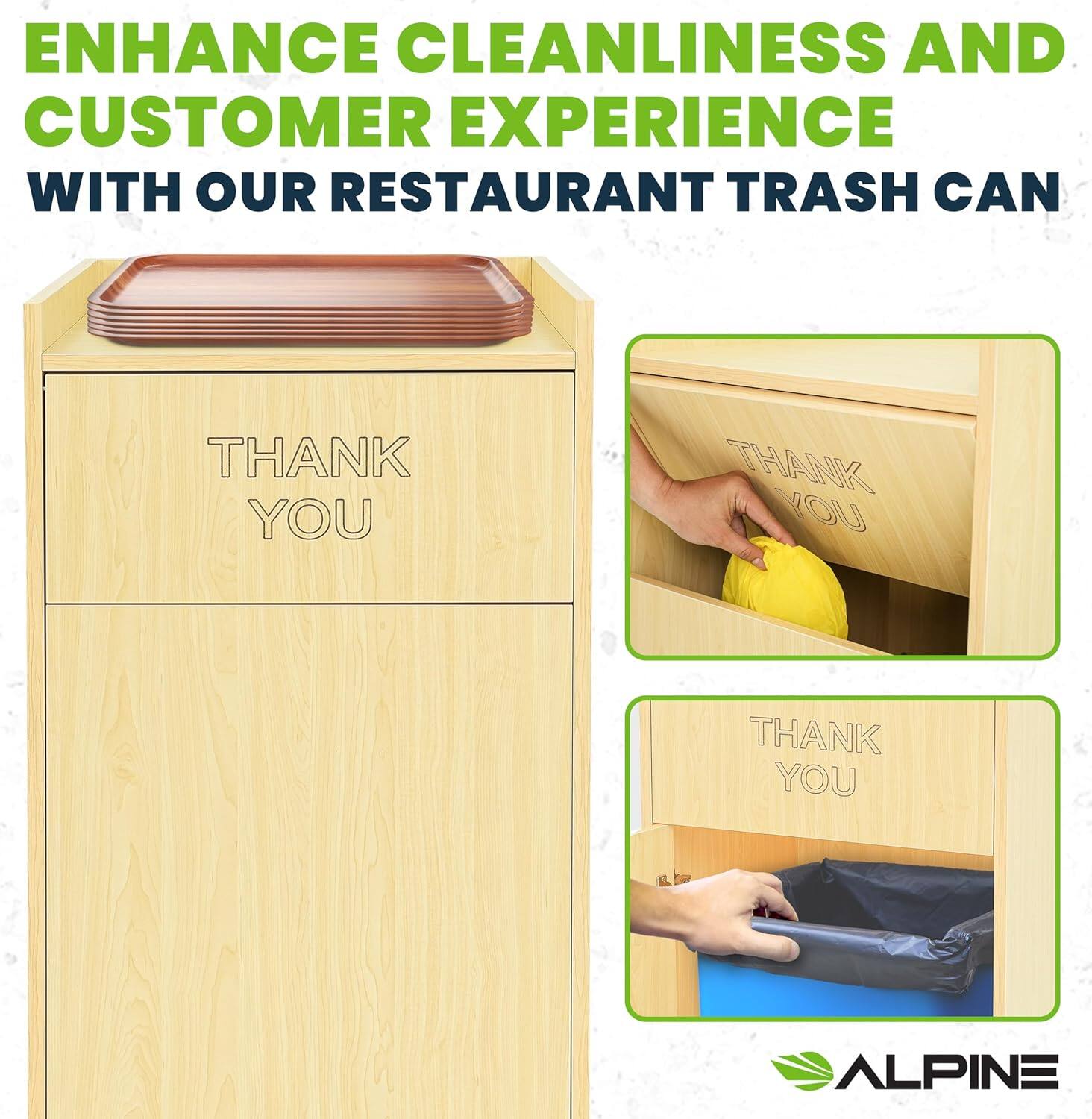 ENHANCE CLEANLINESS AND CUSTOMER EXPERIENCE WITH OUR RESTAURANT TRASH CAN

THANK YOU

THANK YOU

THANK YOU

ALPINE