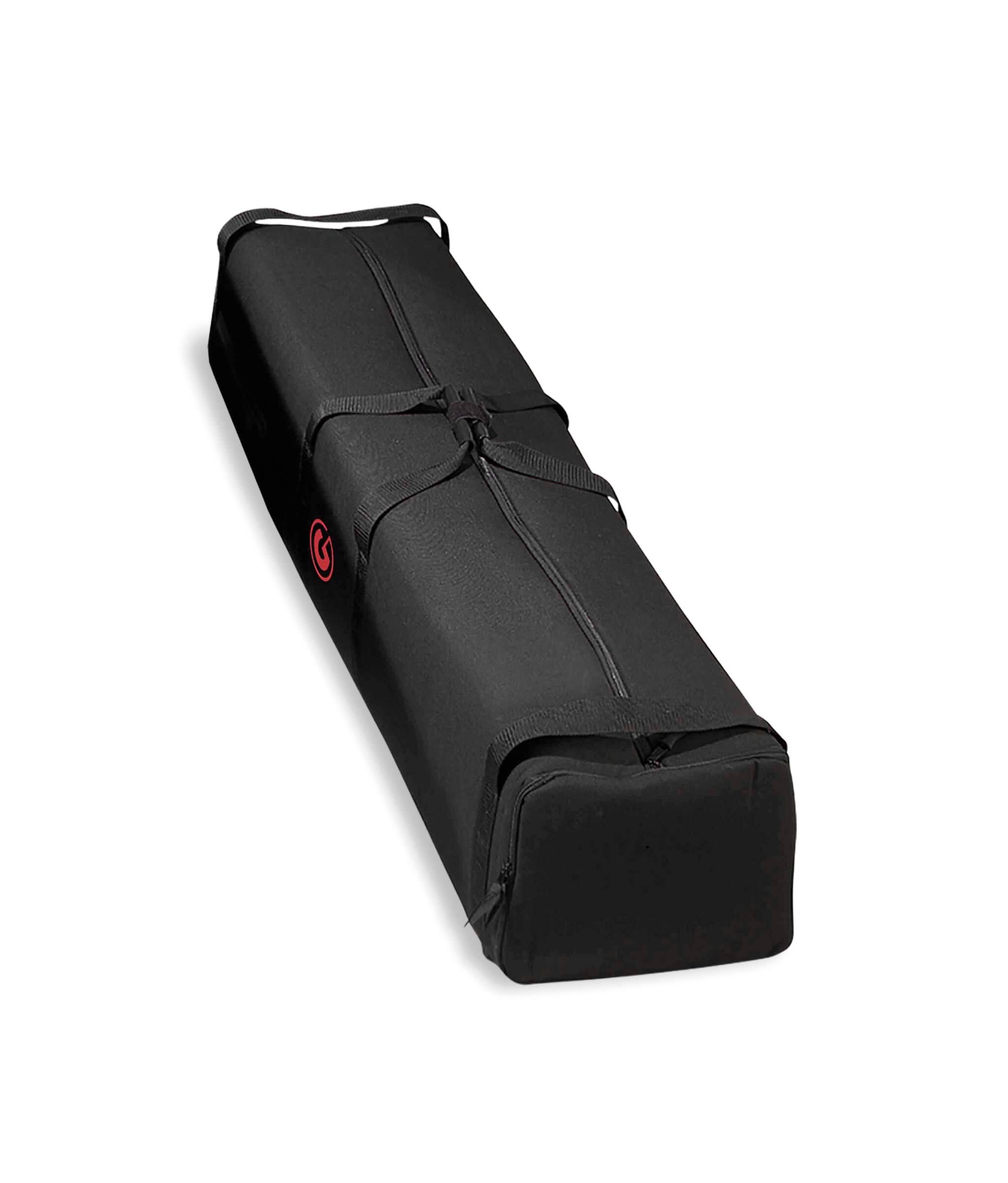 Front. Gibraltar Hardware - Large Drum Hardware Bag, Extra Long Travel Case for Curved and V-Style Rack Bars, Heavy Duty Drum Gear Organizer.