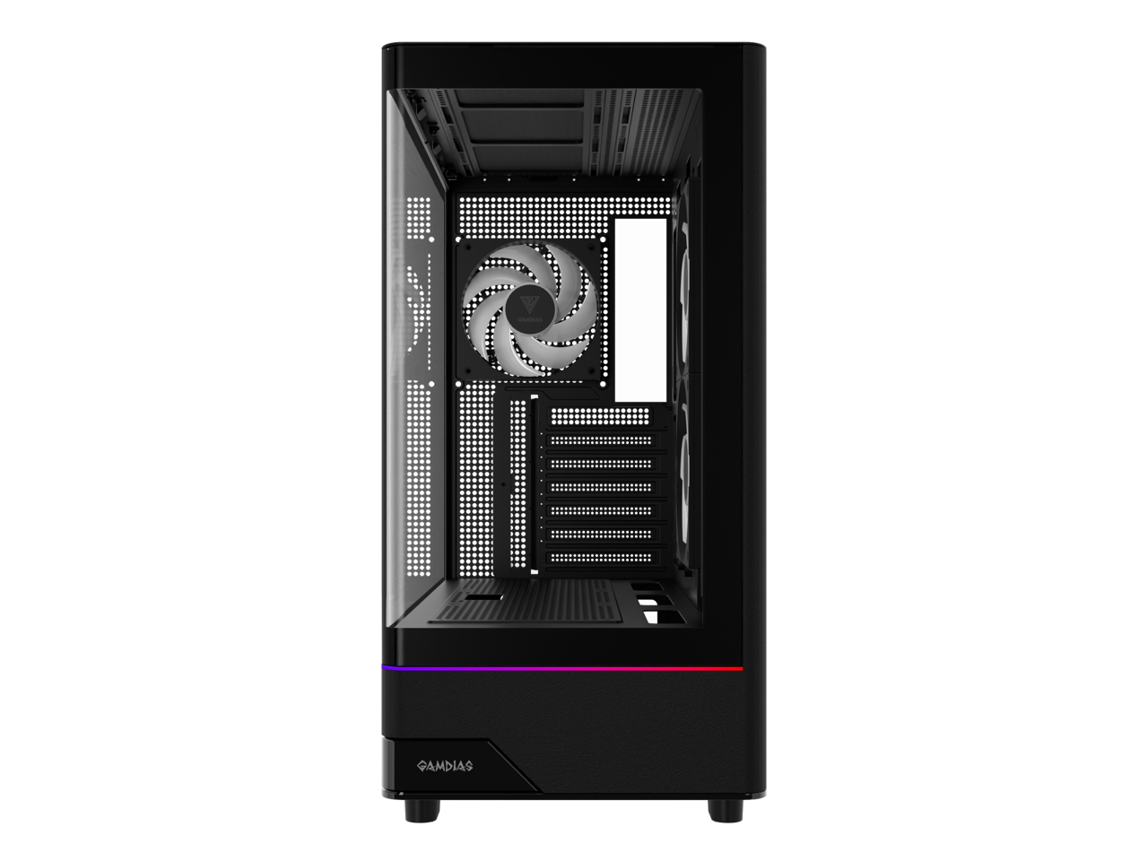 Alt View 4. GAMDIAS - Gamdias ATLAS M5 CG Black ABS / SPCC / Tempered Glass ATX Mid Tower Computer Case - Black.
