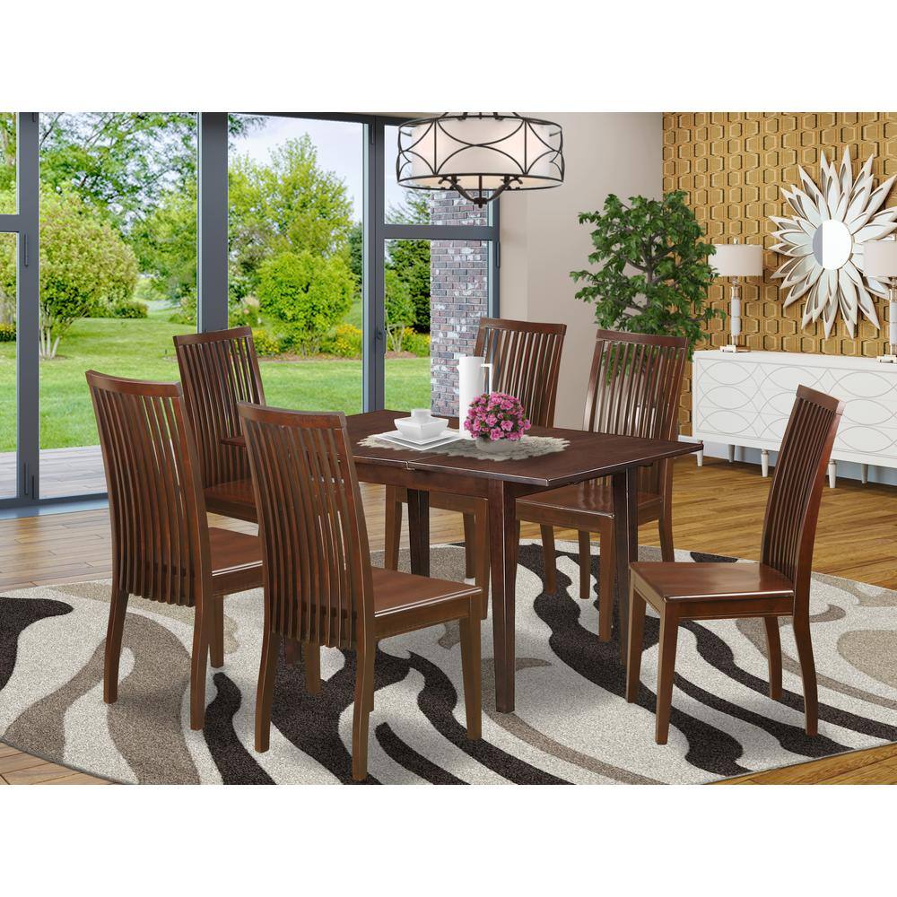 Left. East West Furniture - Dining Room Set Mahogany - Brown.