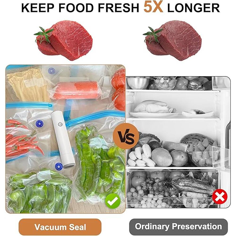 KEEP FOOD FRESH 5X LONGER

Vacuum Seal

Ordinary Preservation

VS