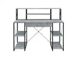 Forest'nSky - All Purpose Writing Desk, Finish Computer Table for Home Office, Study, or Bedroom, Modern Style - Gray