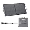 Front. VEVOR - 100W Foldable Solar Panel, 24% High-Efficiency Portable Monocrystalline Solar Panel Charger with MC4 Output, USB-A - Black.