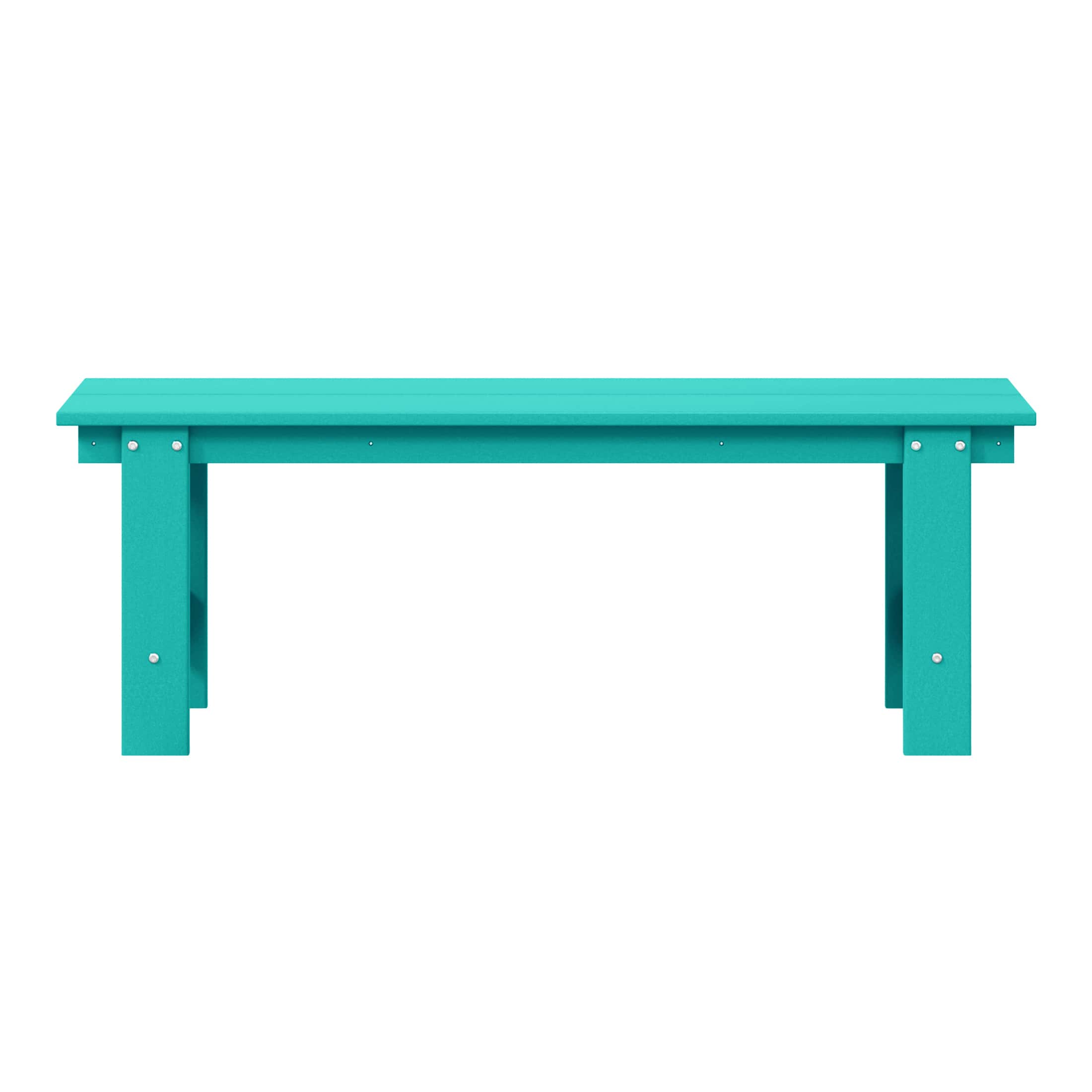 WestinTrends - Ashore Outdoor HDPE 48" Modern Backless Patio Bench - Turquoise